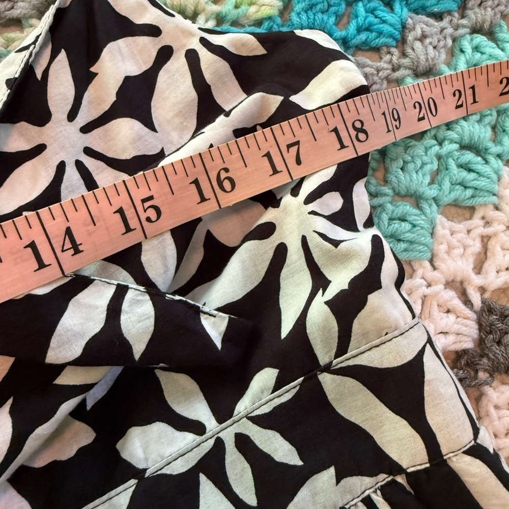 J Crew Black White Floral Dress Size 14 - Picture 11 of 12